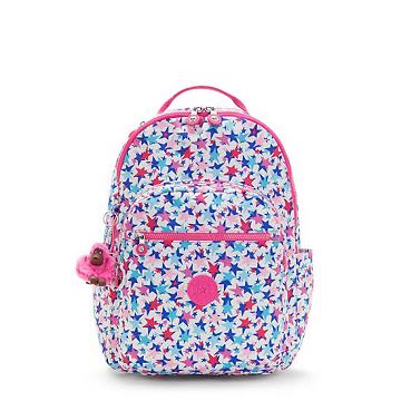 Kipling Seoul Large Printed 15" Laptop Rugzak Roze | NL 1359JP